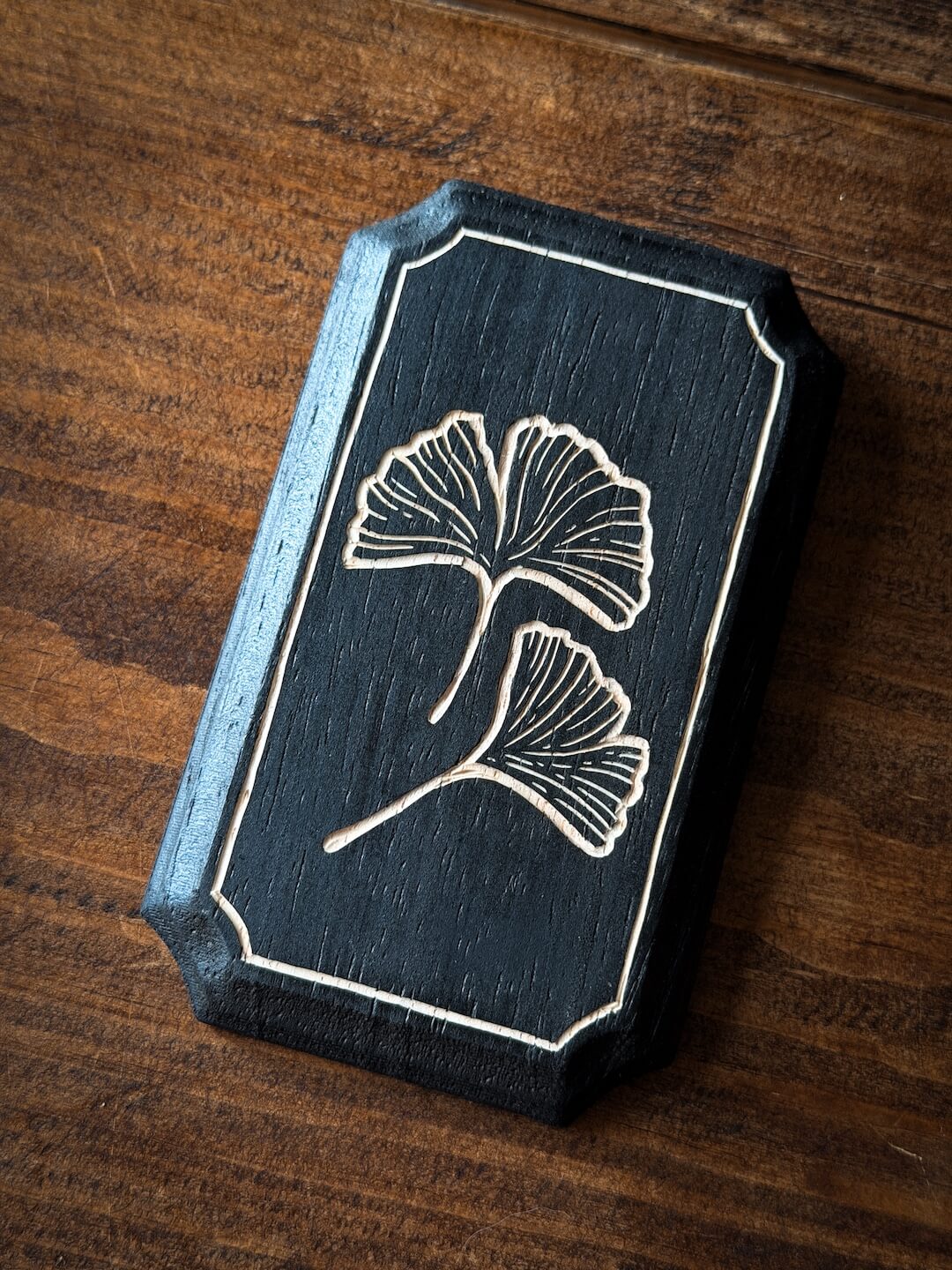 Gikgo Leaves Woodcut Plaque