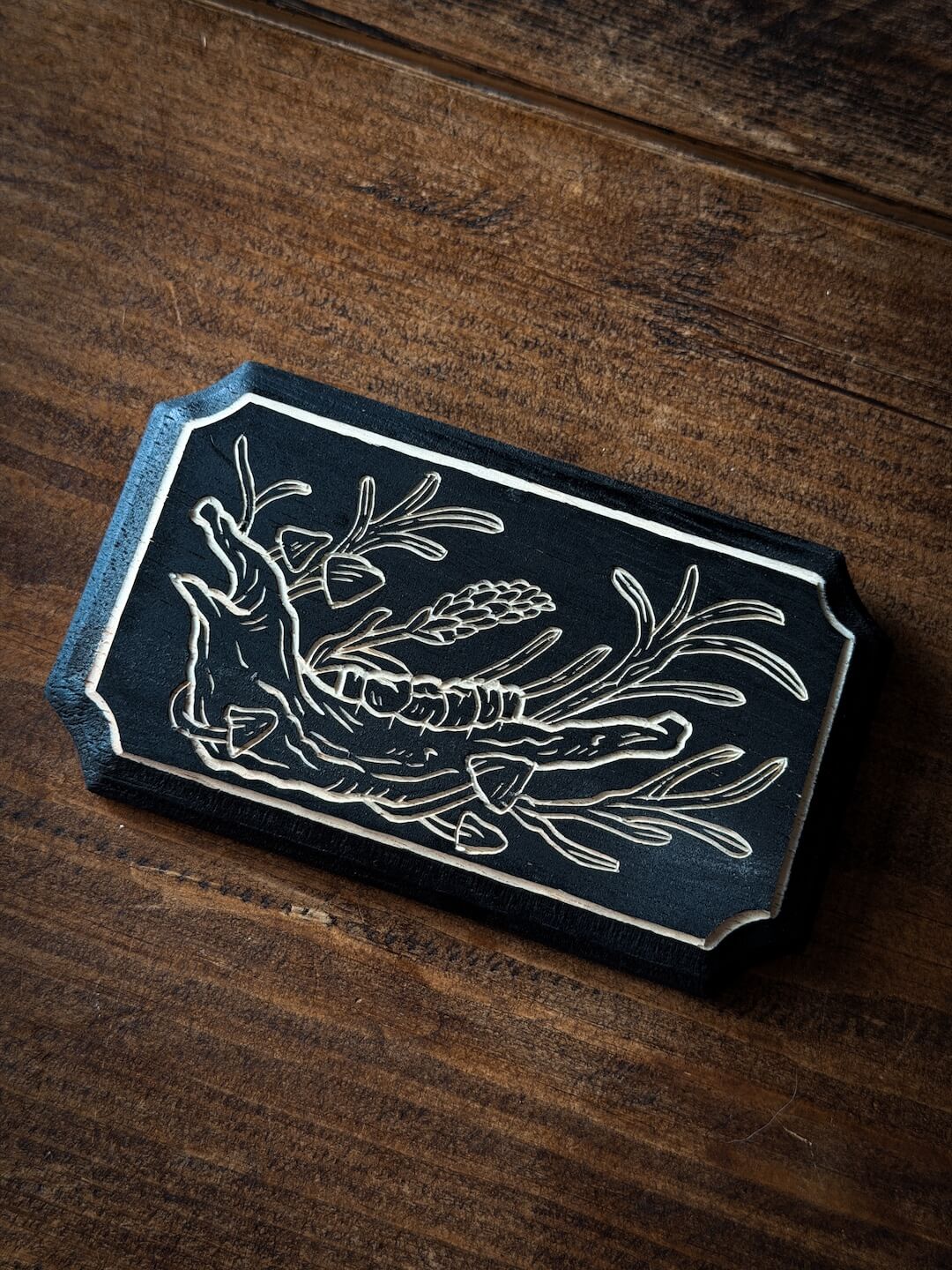 Jaw Woodcut Plaque
