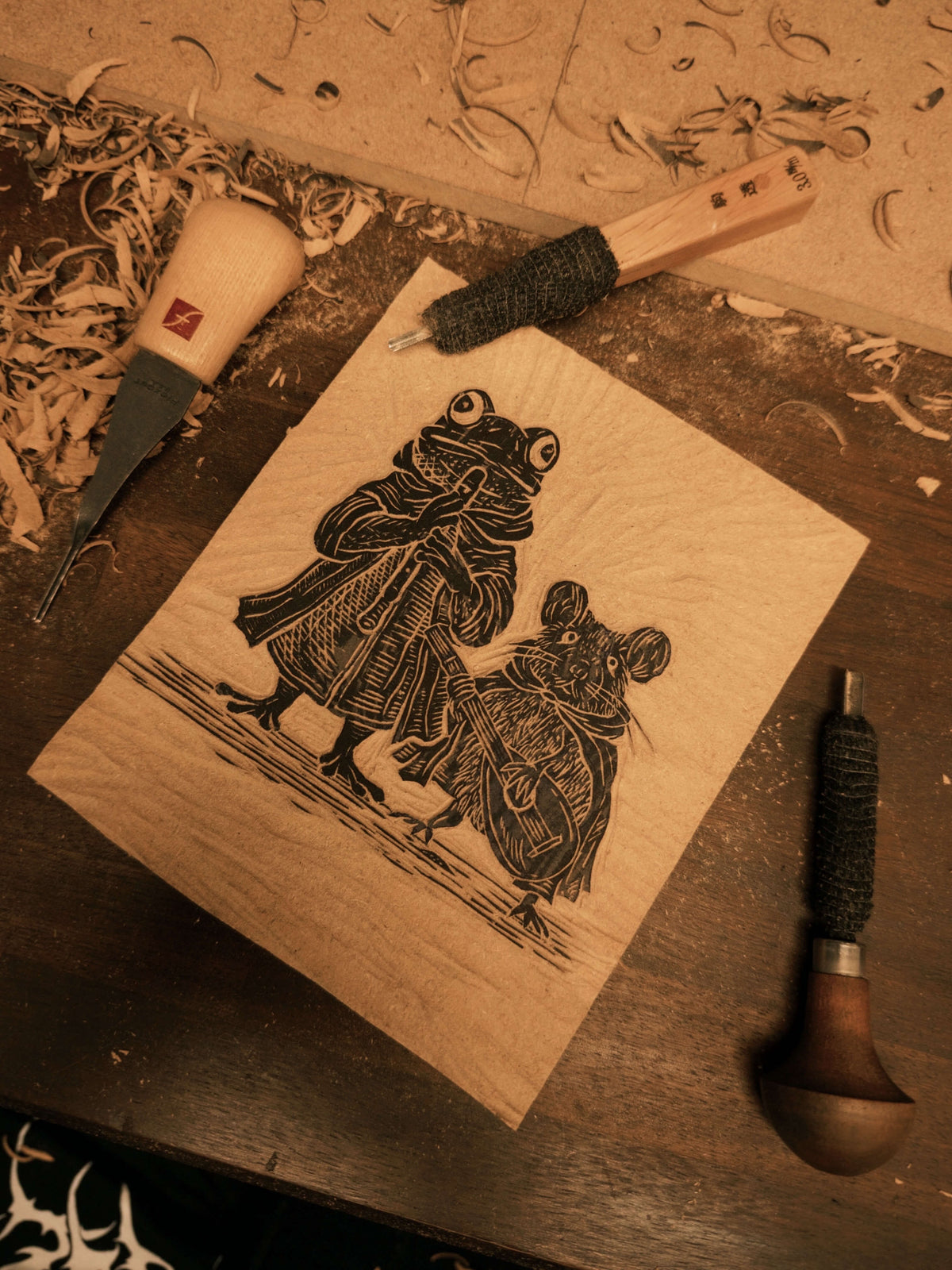 Frog and Mouse Bard print