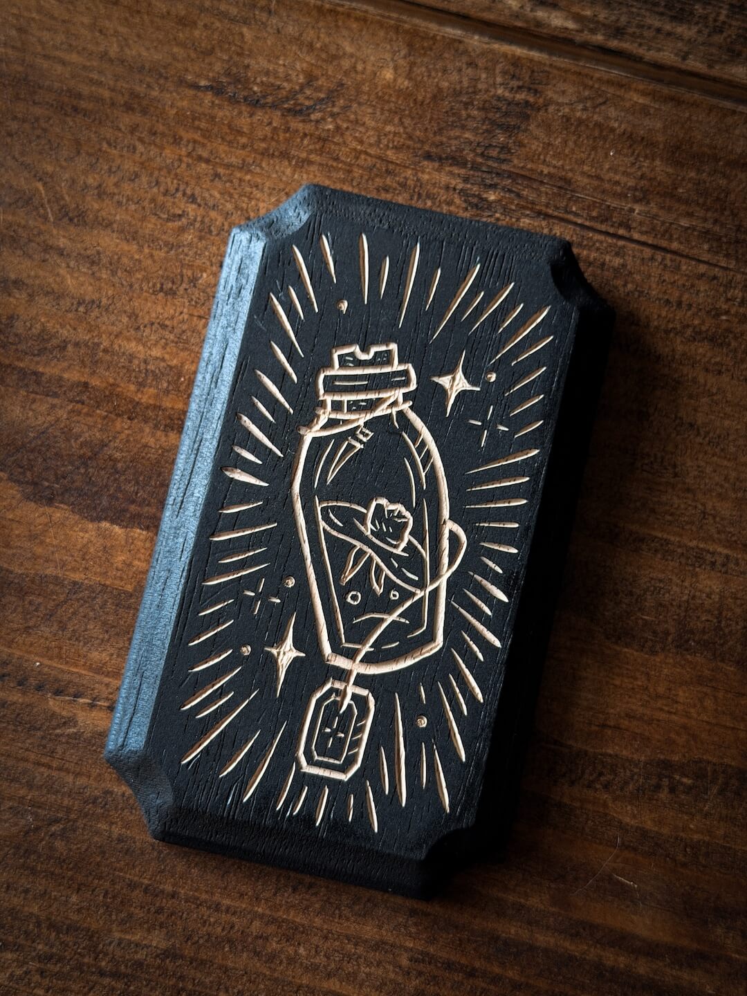 Potion Bottle Woodcut Plaque