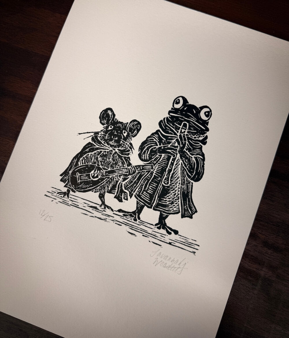Frog and Mouse Bard print