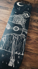 Load image into Gallery viewer, Skeleton Playing Guitar Under the Stars skate deck
