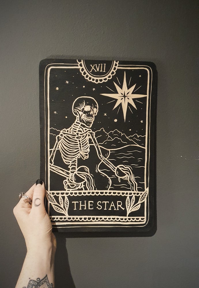 The Star Tarot Card Woodcut