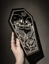 Load image into Gallery viewer, Custom Lovers Coffin Woodcut
