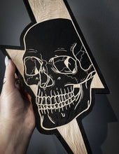 Load image into Gallery viewer, Skull Lightning Bolt Woodcut

