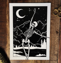 Load image into Gallery viewer, A4 Dancing Skeleton print
