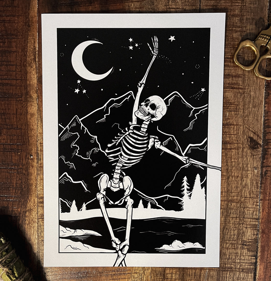 A4 Dancing Skeleton print