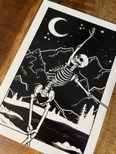 Load image into Gallery viewer, A4 Dancing Skeleton print
