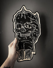 Load image into Gallery viewer, Skull Candle Woodcut
