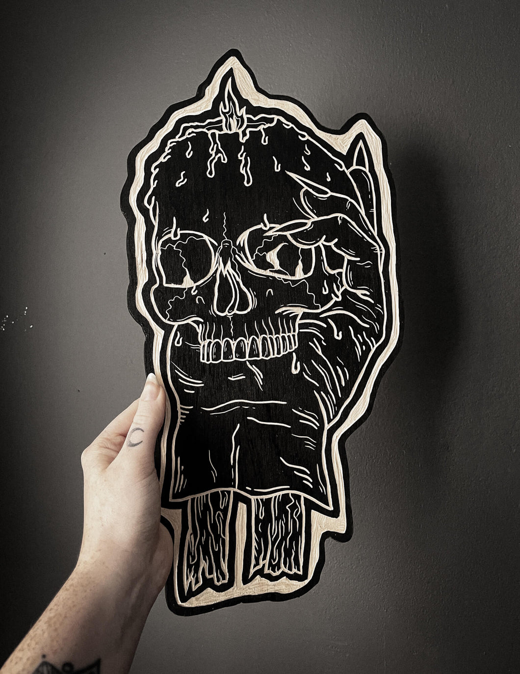 Skull Candle Woodcut