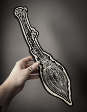 Load image into Gallery viewer, Mini Witches Broomstick Woodcut
