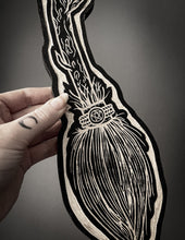 Load image into Gallery viewer, Mini Witches Broomstick Woodcut
