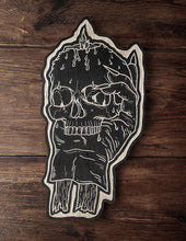 Load image into Gallery viewer, Skull Candle Woodcut
