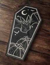 Load image into Gallery viewer, Bat Coffin Woodcut
