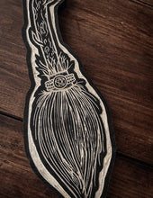 Load image into Gallery viewer, Mini Witches Broomstick Woodcut
