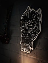 Load image into Gallery viewer, Skull Candle Woodcut
