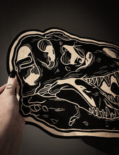 Load image into Gallery viewer, T-Rex Dinosaur Skull Woodcut
