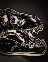 Load image into Gallery viewer, T-Rex Dinosaur Skull Woodcut
