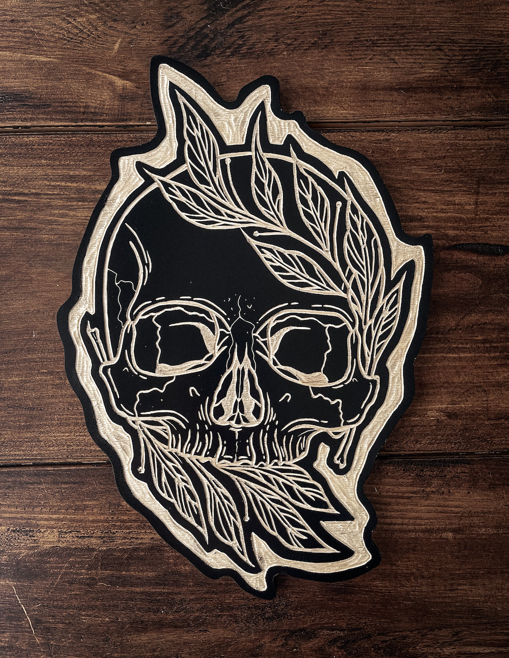Leafy Skull Woodcut (imperfect)