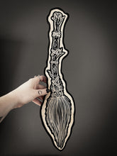Load image into Gallery viewer, Pentagram Broom woodcut
