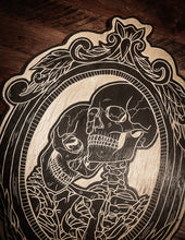 Load image into Gallery viewer, Lovers Skeleton Frame Woodcut
