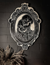 Load image into Gallery viewer, Lovers Skeleton Frame Woodcut
