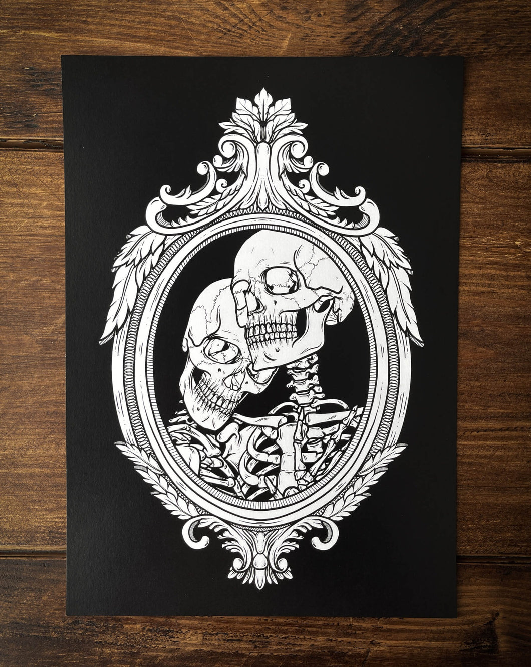A3 + A4 Lovers Skeleton Frame Print