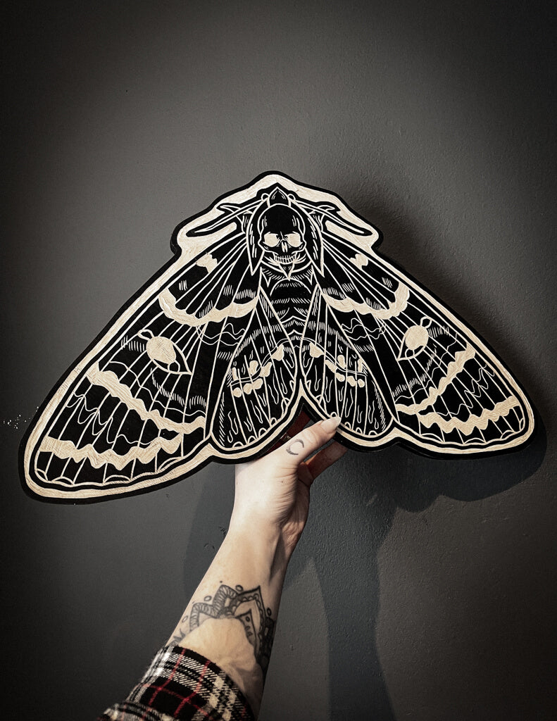 Large Death Moth Woodcut