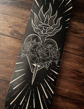Load image into Gallery viewer, Flaming Heart Skate Deck
