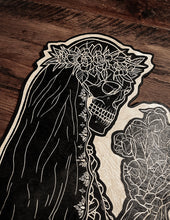 Load image into Gallery viewer, Skeleton Bride Woodcut

